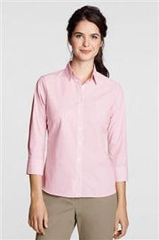 Land's End 女式条纹免烫衬衣 海外购物的质感之选